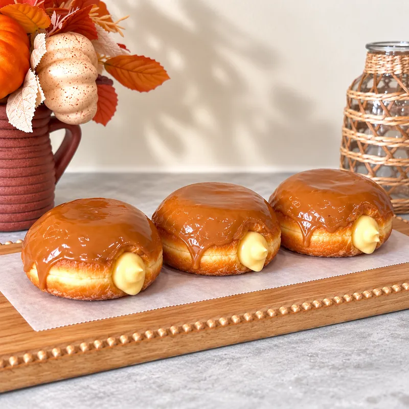 Salted caramel cream donuts