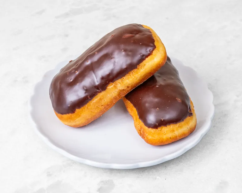 Two chocolate long johns