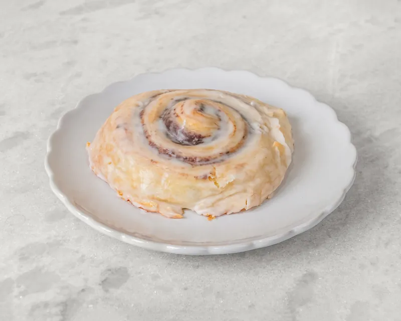 Glazed cinnamon roll