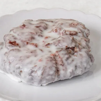 Two glazed strawberry fritters