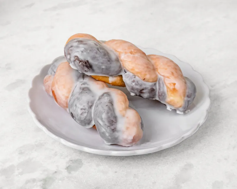 Glazed tiger twist donuts